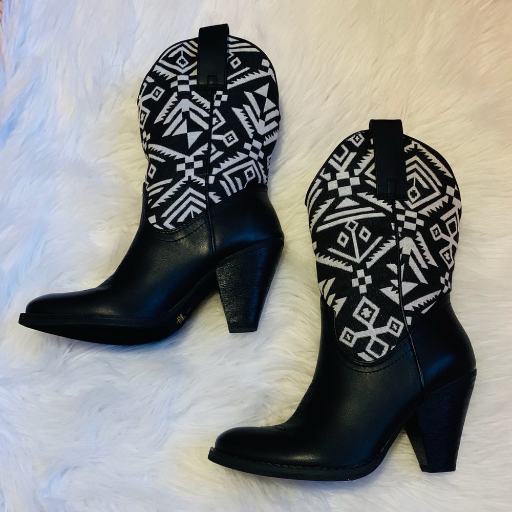 Spite Silverwood Western Boot Black Size 5 1/2